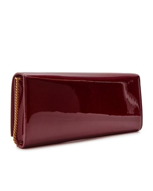 Saint Laurent Red Kate Logo Patent Leather Clutch