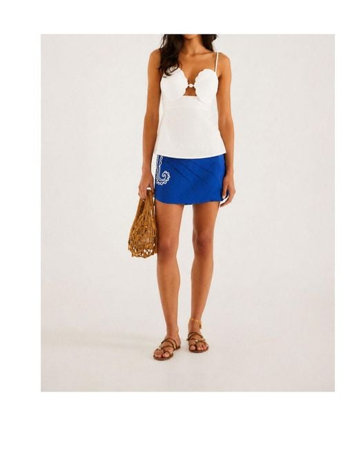 Farm Rio White Solid Color Camisole
