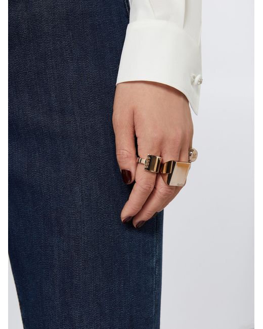 Max Mara Natural Square Ring With Logo