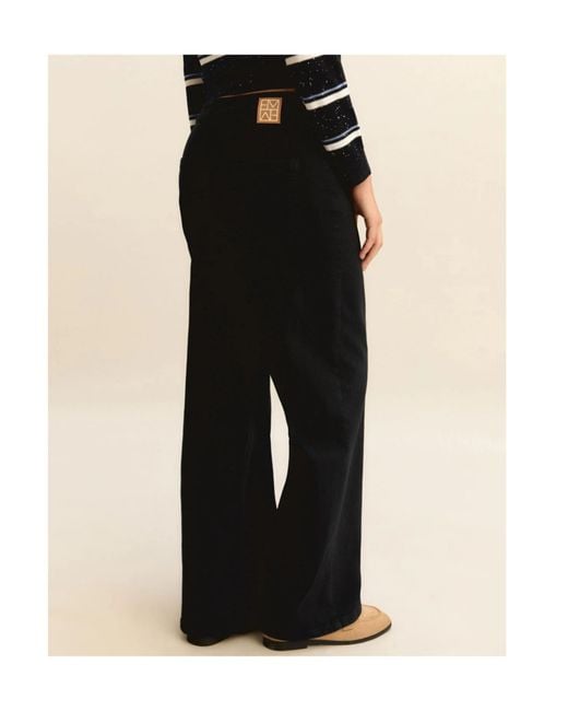 Marella Blue Straight-Fit Stretch Gabardine 5-Pocket Trousers