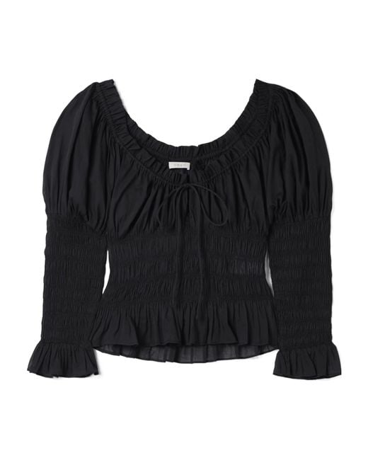 Doen Black Scoop Neck Long Sleeve Top