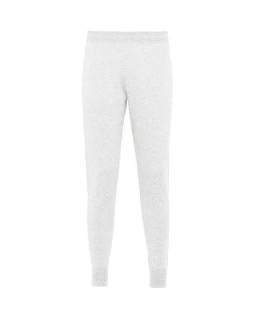 Prada White Logo Patch Knitted Track Pants for men
