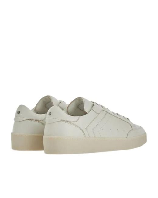 Canali Gray Smooth Round Toe Lace-Up Sneakers for men
