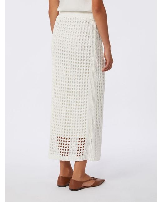 Max Mara White Cotton Skirt