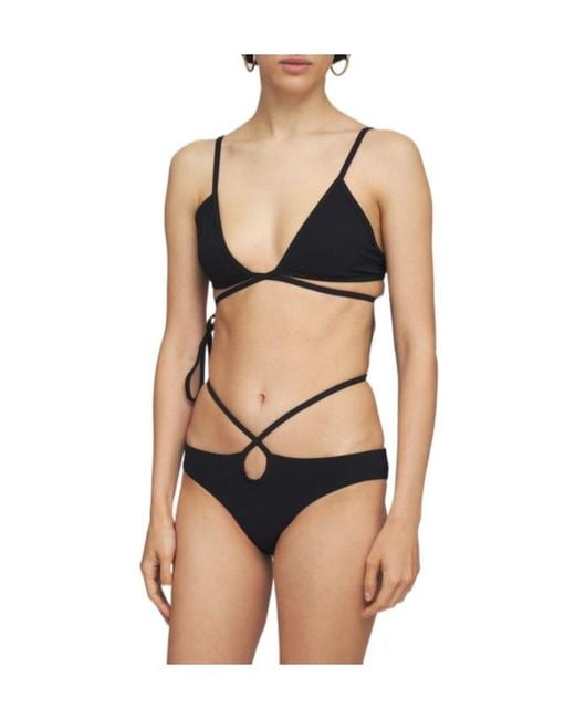 Christopher Esber Black Triangle Bikini With Crossed Back