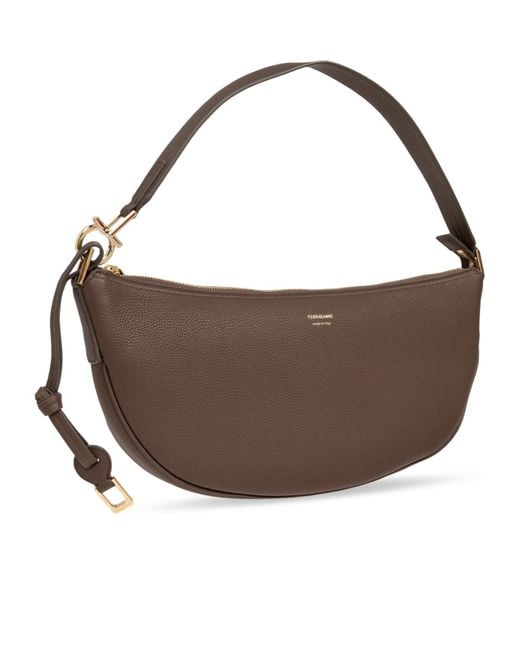 Ferragamo Brown Logo Shoulder Bag