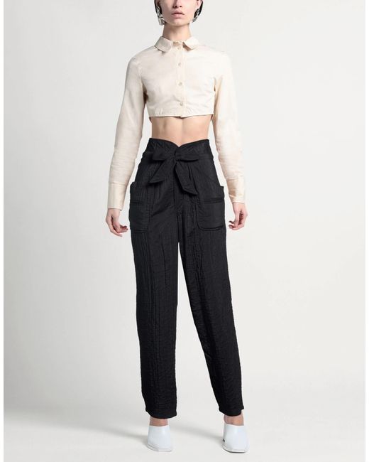 Isabel Marant Black Solid Straight Pants