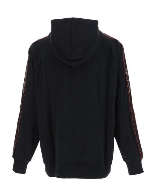 McQueen Blue Zipped Drawstring Hoodie for men