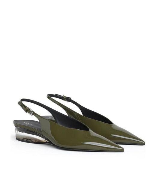 Alaïa Green Invisible Wedge Slingbacks