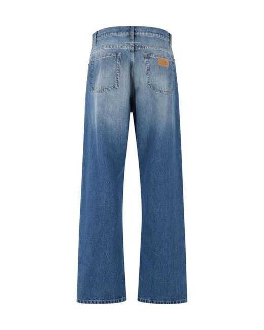 MM6 by Maison Margiela Blue Logo Patch Straight-Leg Jeans for men