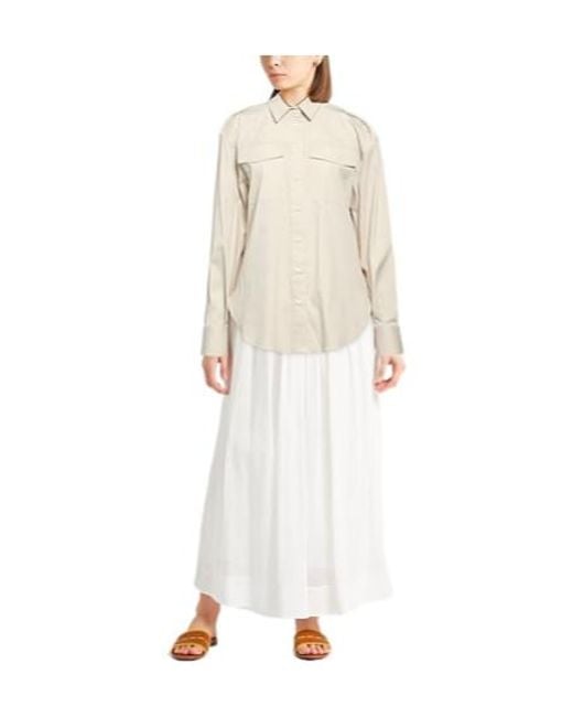 Brunello Cucinelli Natural Solid Color Long Sleeve Shirt