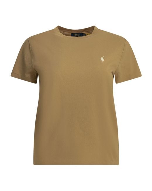 Polo Ralph Lauren Natural Logo Crew Neck T-Shirts