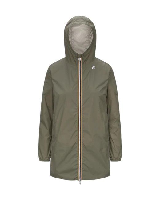 K-Way Green Reversible Waterproof Mid Jacket