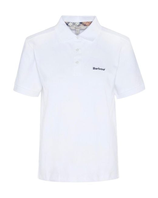 Barbour White Bowford Polo Top