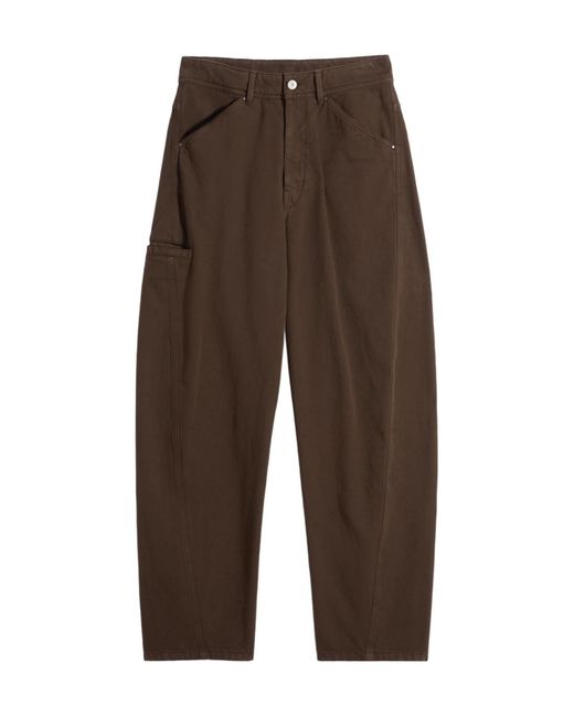 Lemaire Brown Twisted Workwear Straight-Leg Pants for men