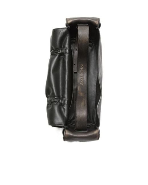 Acne Black Multipocket Logo-Embossed Shoulder Bag