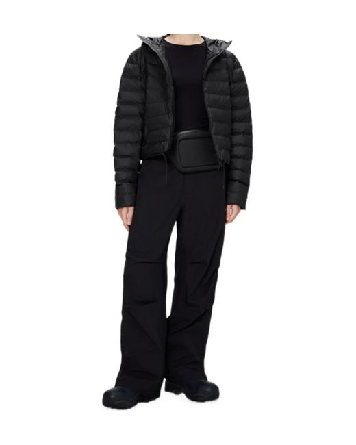 Rains Black Lohja Short Puffer Jacket