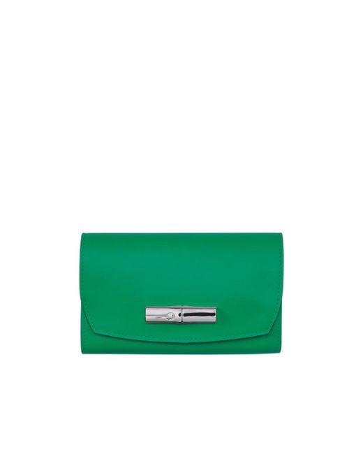 Longchamp Green Roseau Trifold Wallet