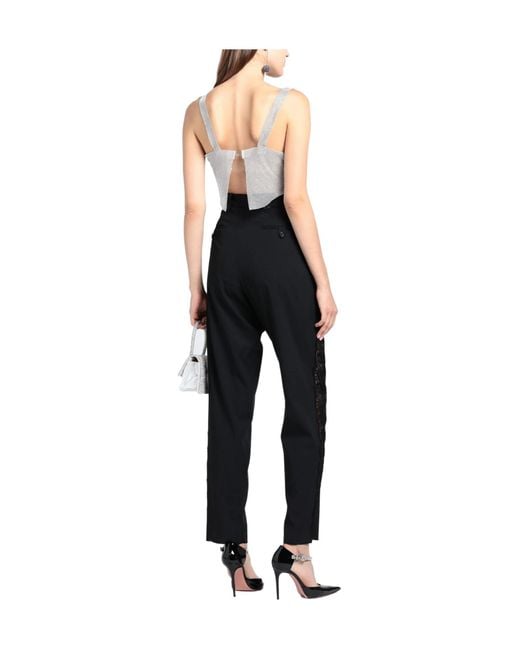 Dolce & Gabbana Black Solid-Color Wool Trousers