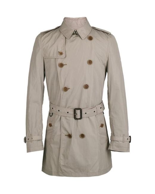 Burberry Gray Lapel Double-Breasted Trench Coat for men