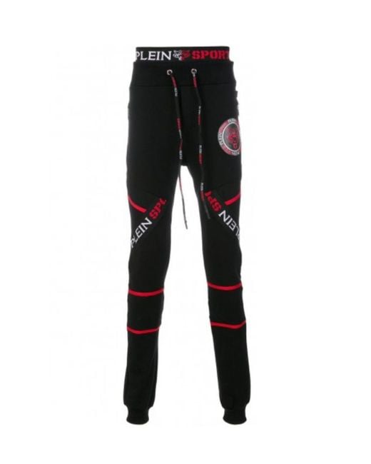 Philipp Plein Black Logo Casual Pants for men
