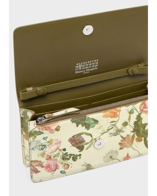 Maison Margiela White Floral-Print Leather Mini Bag