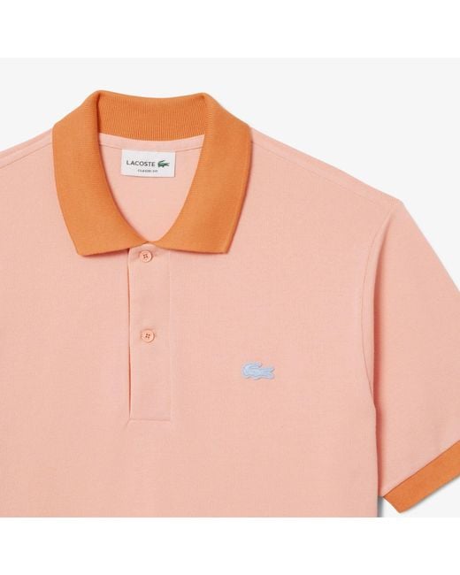 Lacoste Pink Shortsleeve Polo Shirt for men
