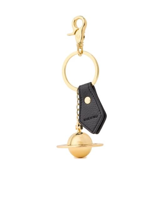Vivienne Westwood White Planet Pendant Keychain for men