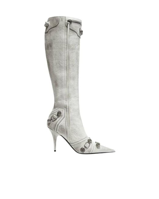 Balenciaga White Heeled Boots