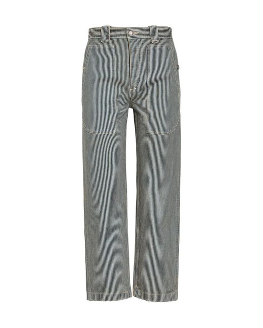 Isabel Marant Gray Cropped Straight-Leg Twill Jeans