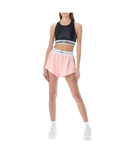 MSGM Black Logo Band Sport Top