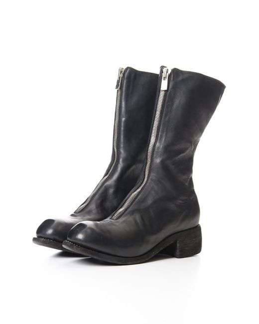 Guidi Black Pl9 Front Zipper Boots