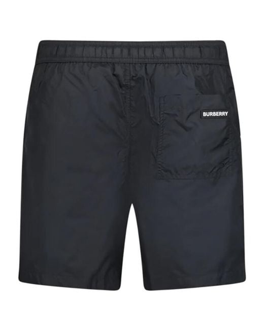 Burberry Black Letter Patch Shorts for men