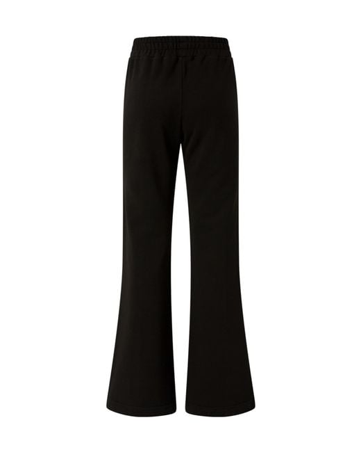 Pinko Black Logo Printed Drawstring Flared Trousers