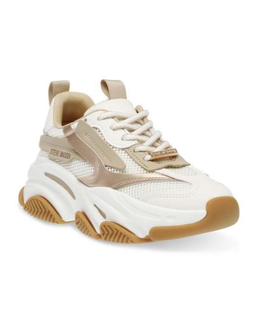 Steve Madden White Logo-Print Chunky Sneakers