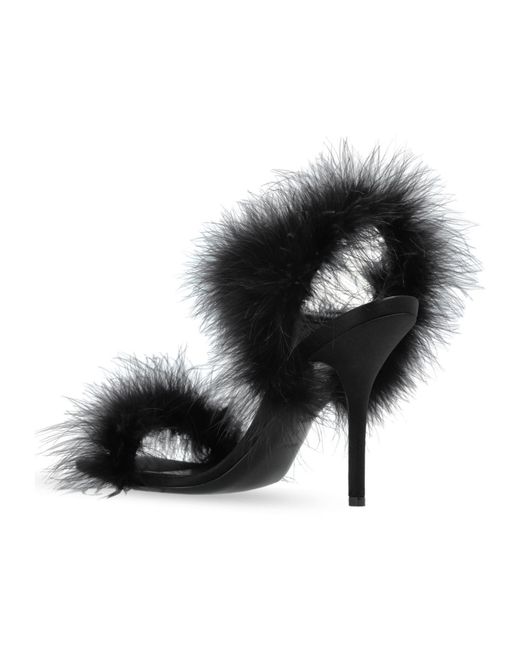 Moschino Black Buckle Strap Heeled Sandals