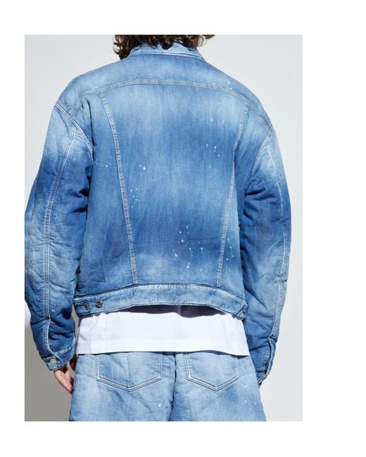 DSquared² Blue Distressed Denim Jacket for men