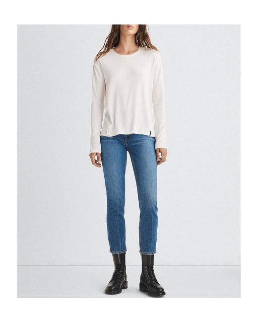 Rag & Bone White Knitted Long-Sleeved T-Shirt