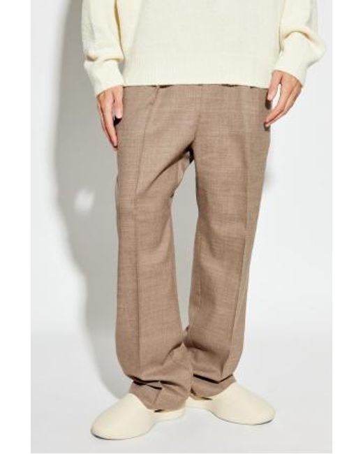 Fear Of God Natural Pleated-Front Drawstring Trousers for men