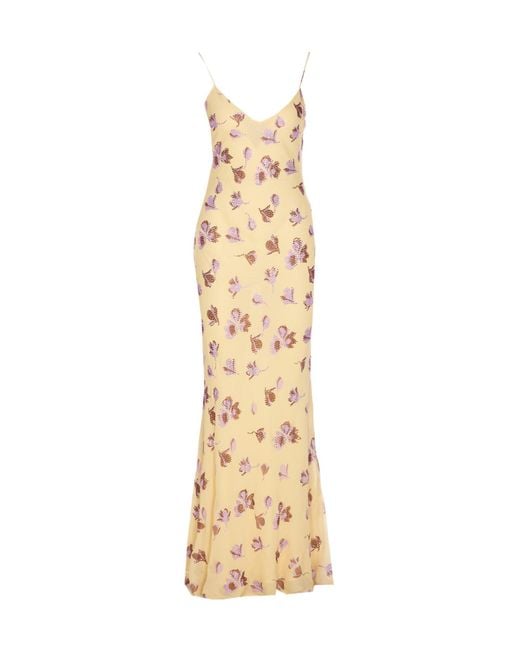Self-Portrait Metallic Floral-Print Rhinestone Maxi Dress
