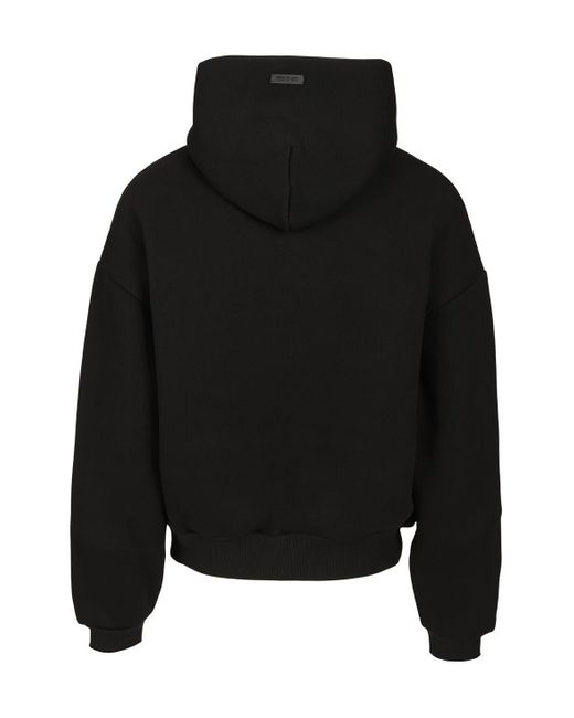 Fear Of God Black Logo Embossed Hoodie for men