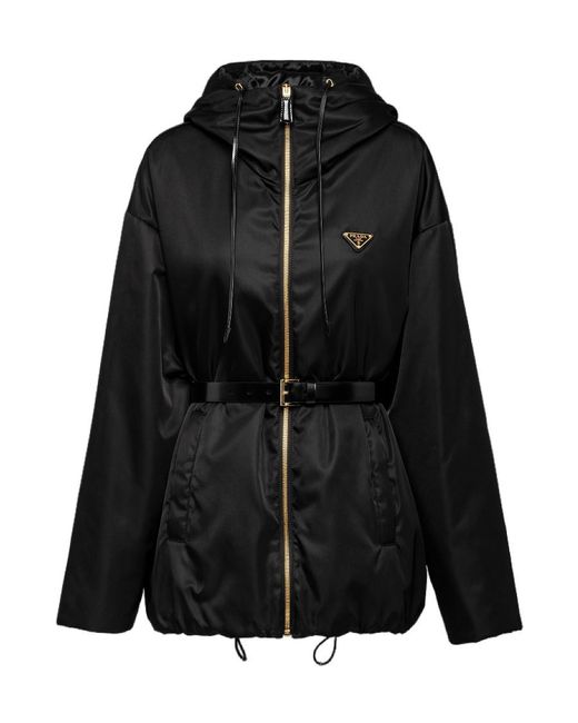 Prada Black Re-Nylon Hooded Jacket