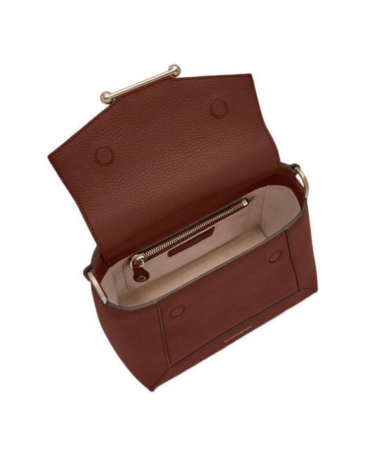 Strathberry Brown Mosaic Leather Tote Bag