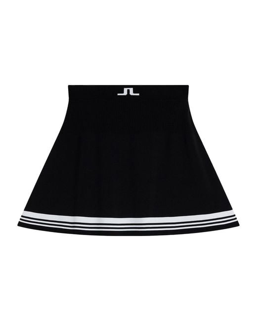 J.Lindeberg Black Frida Striped Knitted Miniskirt