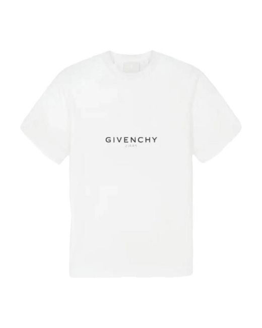 Givenchy White Logo Printed Round Neck Oversized T-Shirt for men