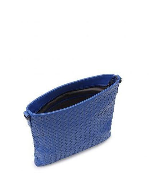 Bottega Veneta Blue Knitted Cross-Body Bag for men