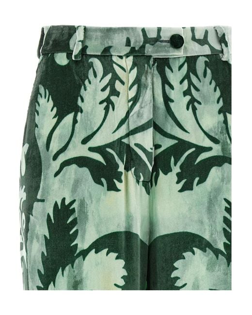 F.R.S For Restless Sleepers Green Arche Floral Chenille Pants