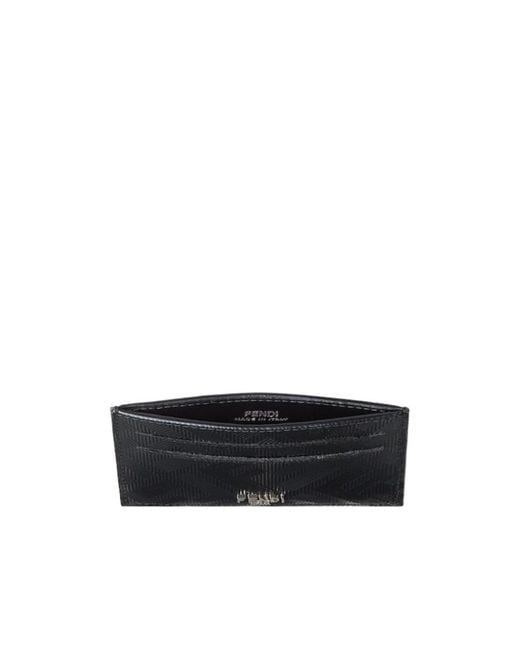 Fendi Black Shadow Slim Card Holder for men
