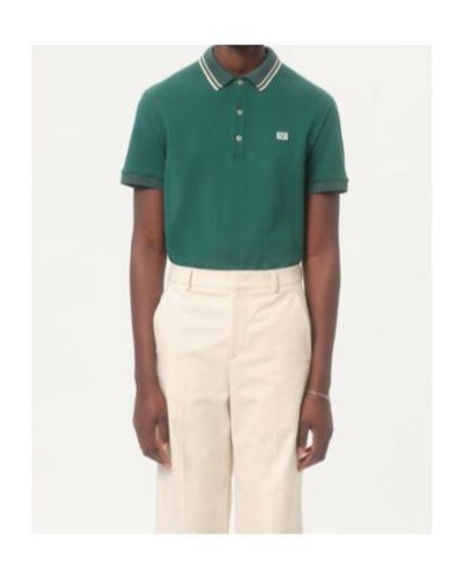 Valentino Green Vlogo Embroidered Short-Sleeved Polo Shirt for men