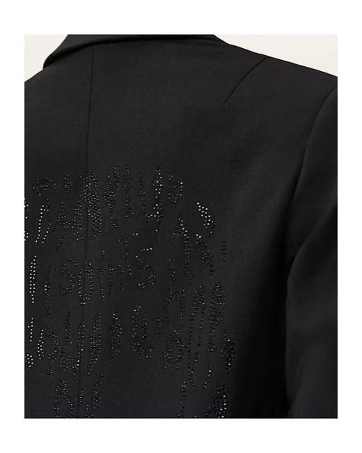 AllSaints Black Ottie Relaxed Skull Blazer